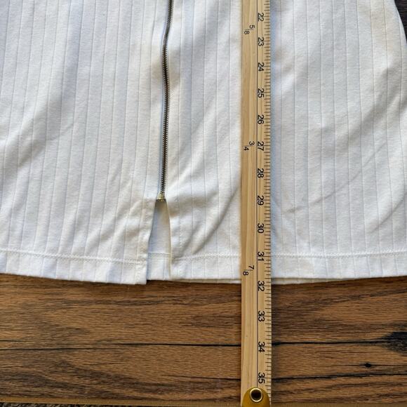 Vintage Marena Ribbed Zip Front Sleeveless Mini Dress White Size M Made in USA - Picture 9 of 9